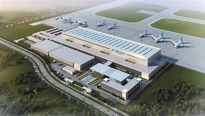 北京新机场南航基地1号机库效果图。 北京市建工集团供图